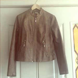 Tan Vegan Leather Jacket
